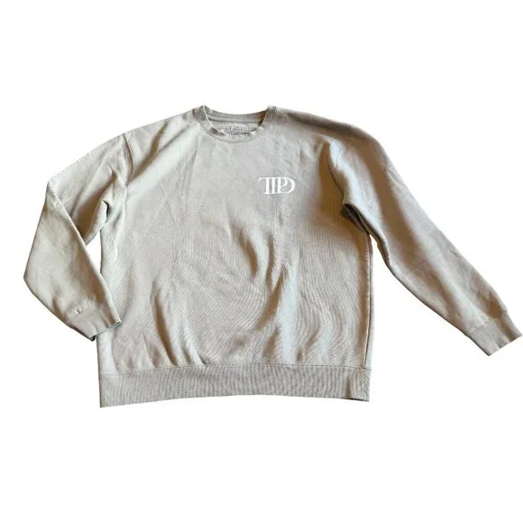 Taylor Swift The Tortured Poets Department Crew Neck Pullover Beige Size XL - Picture 2 of 9